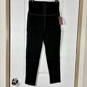 New Zhu’s Womens Leggings Compression Waistband Size XL Fits Like M Stretch